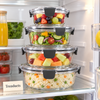 4 Pcs Acrylic Plastic Fresh Box Set - Round Locking Lids