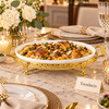 Brilliant 12 inch Oval Plate with Gold Stand