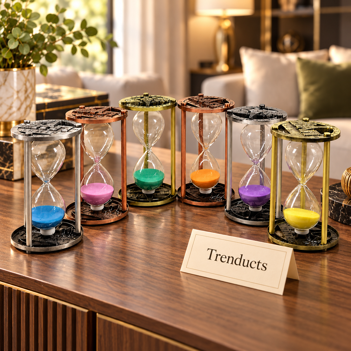 30 Minute Metal Hourglass Sand Timer with Embossed Antique Frame - Random Colour