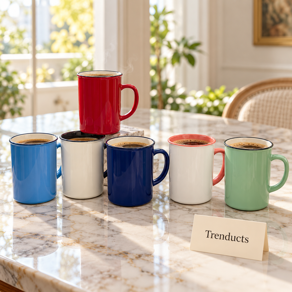 Tall Retro Enamel Style Mug 380 ml - Colours (Random)
