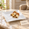 Symphony Square Platter - White Wide Rim Snack Plate