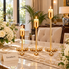 Elegant Gold Candle Stand Set - 3 Tall Holders