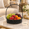 Brilliant Serving Dish with Handle Stand - Black & Gold