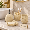 Luxury Bathroom Set - 4-Piece Fiber Leaf Design