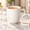 Danny Home Porcelain Mug - 300 ml Ribbed Square Handle