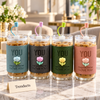You Flower Glass Mug with Straw - Tulip Sleeve (Random)