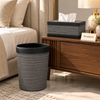 Premium Texture Tissue Box & Dustbin - Grey Herringbone