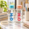H2O Glass Bottle 500ml - Compact Clear Water Bottle
