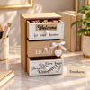 Mini Wooden Drawer Organizer - 3 Tier Welcome Print