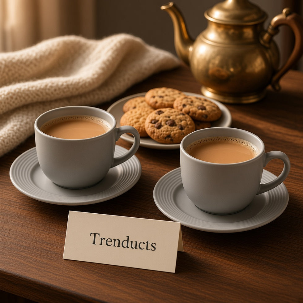 Danny Home Ceramic Cup and Saucer Set - 6 Pcs, 220ml