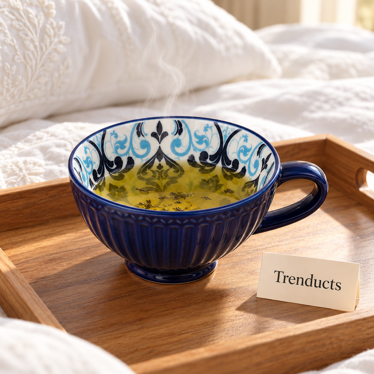 Danny Home Santorini Mug 355ml - Navy with Ornate Inside