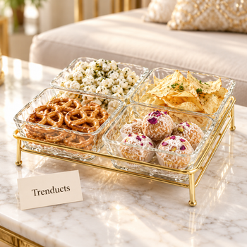 Glass snack set with snacks on a coffee table | Trenducts