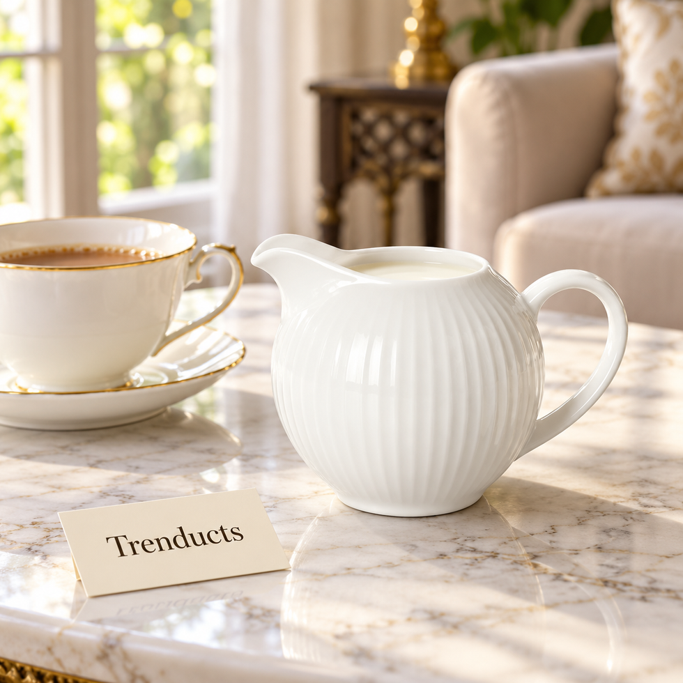 Danny Home Milk Pot - Ribbed White Porcelain Jug