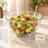 Danny Home Glass Salad Bowl - Clear Deep Serving Bowl
