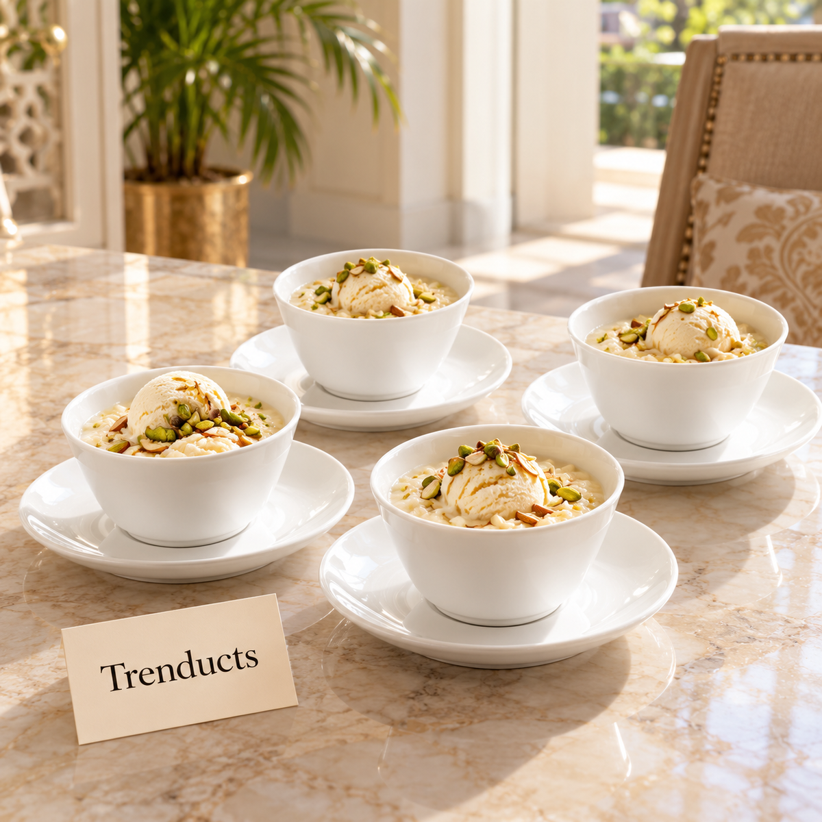 Symphony Dessert Bowl Set - White Bowls with Saucers
