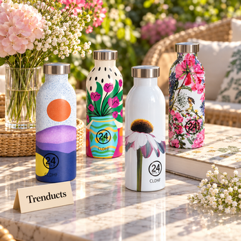 Floral pattern water bottle on a study desk - Trenducts
