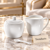 Symphony Sugar Creamer Set with Spoon - White
