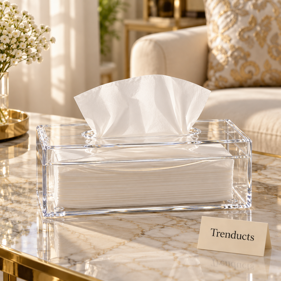 Clear Acrylic Tissue Box - Rectangular Cover