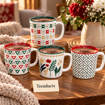 Large Ceramic Mug with hot chocolate on a cosy table | Trenducts
