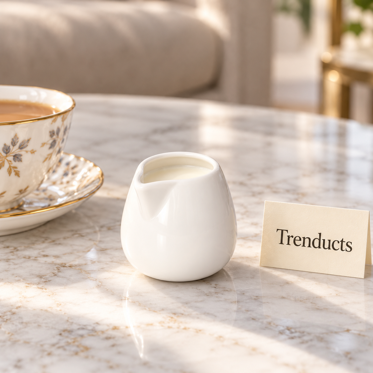 Danny Home Porcelain Milk Pot - 4.25 Inch White Creamer