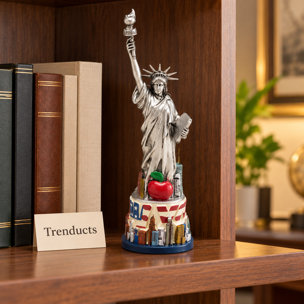 Statue of Liberty Showpiece - Red Apple Base, 30 cm