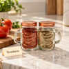 Danny Home Glass Castor Set - 2 Pcs 120ml Copper Lids