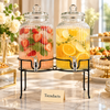 Danny Home Double Drink Dispenser - 5L Glass Jars & Stand
