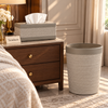 Premium Tissue Box & Box Dustbin - Ivory Diagonal Weave