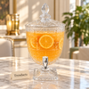 Brilliant Glass Juice Dispenser - Ornate Crystal Cut