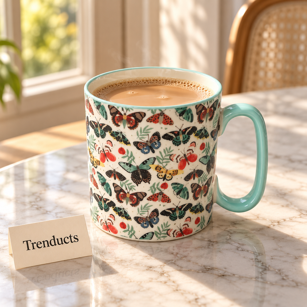 Danny Home Butterfly Mug 450ml - Mint Green Handle