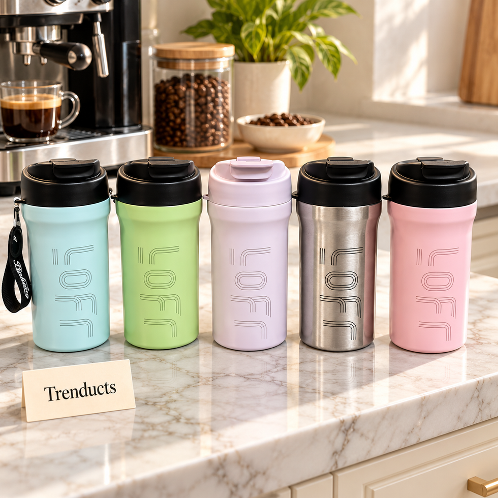 Loft Coffee Bean Cup 550ml - Steel Travel Coffee Mug