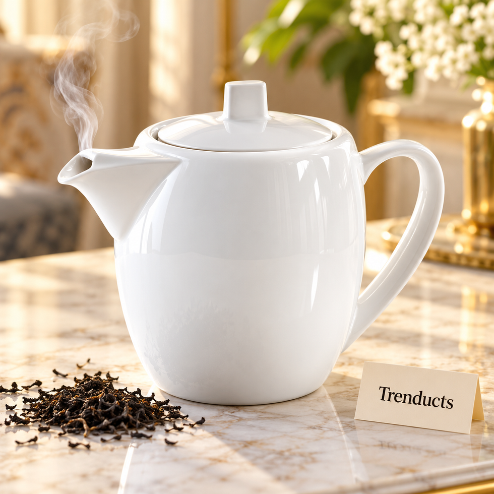 Symphony Teapot 1.2 L - White Tea Pot with Lid