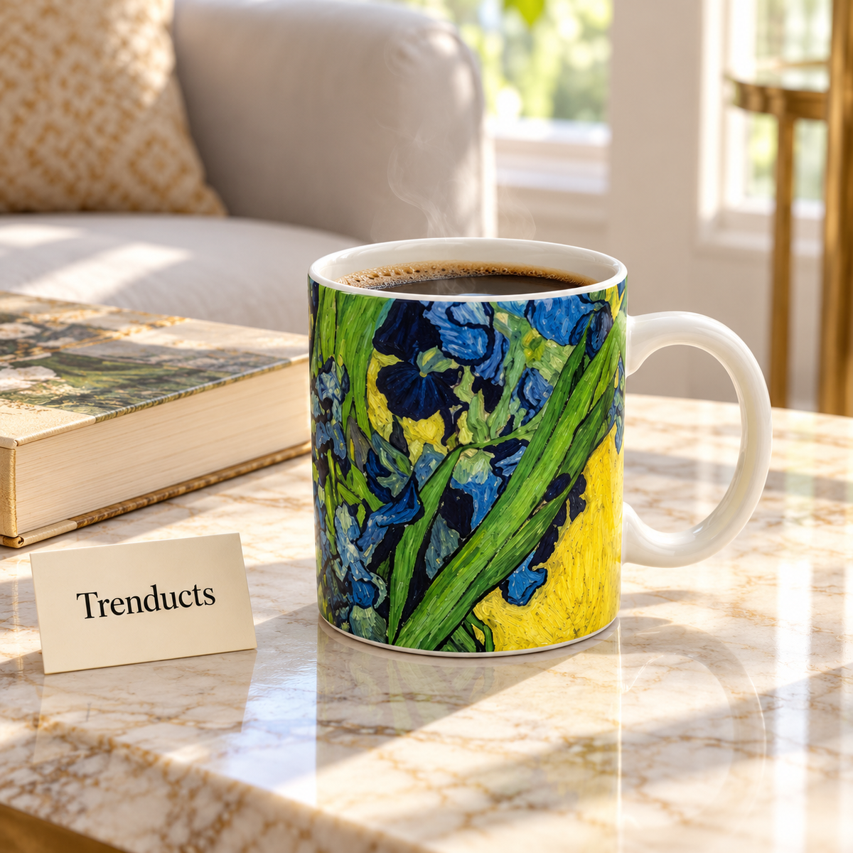 Danny Home Irises Painting Mug - 350ml Porcelain