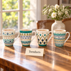 Geometric Ceramic Mug - Teal Tribal Pattern (Random)