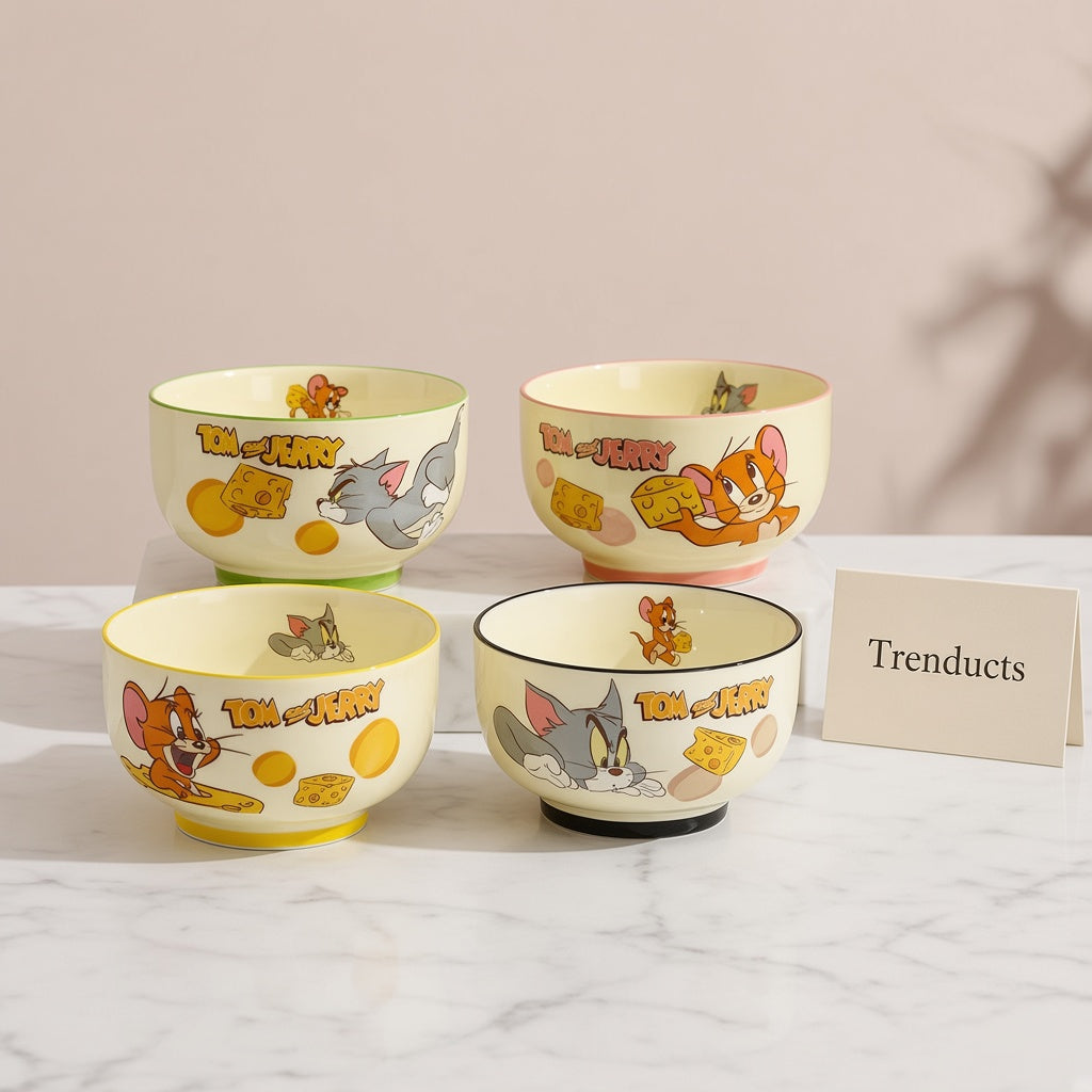 Disney Tom and Jerry Ceramic 4 Bowl Set