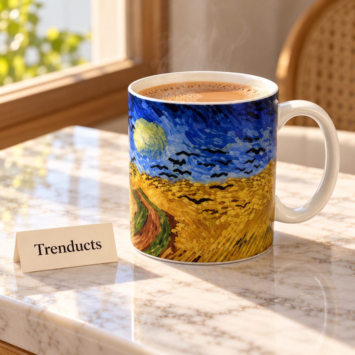 Danny Home Wheat Field Painting Mug - 350ml Porcelain