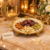 Brilliant Oval Flat Tray - Royal Bloom Gold Border Design