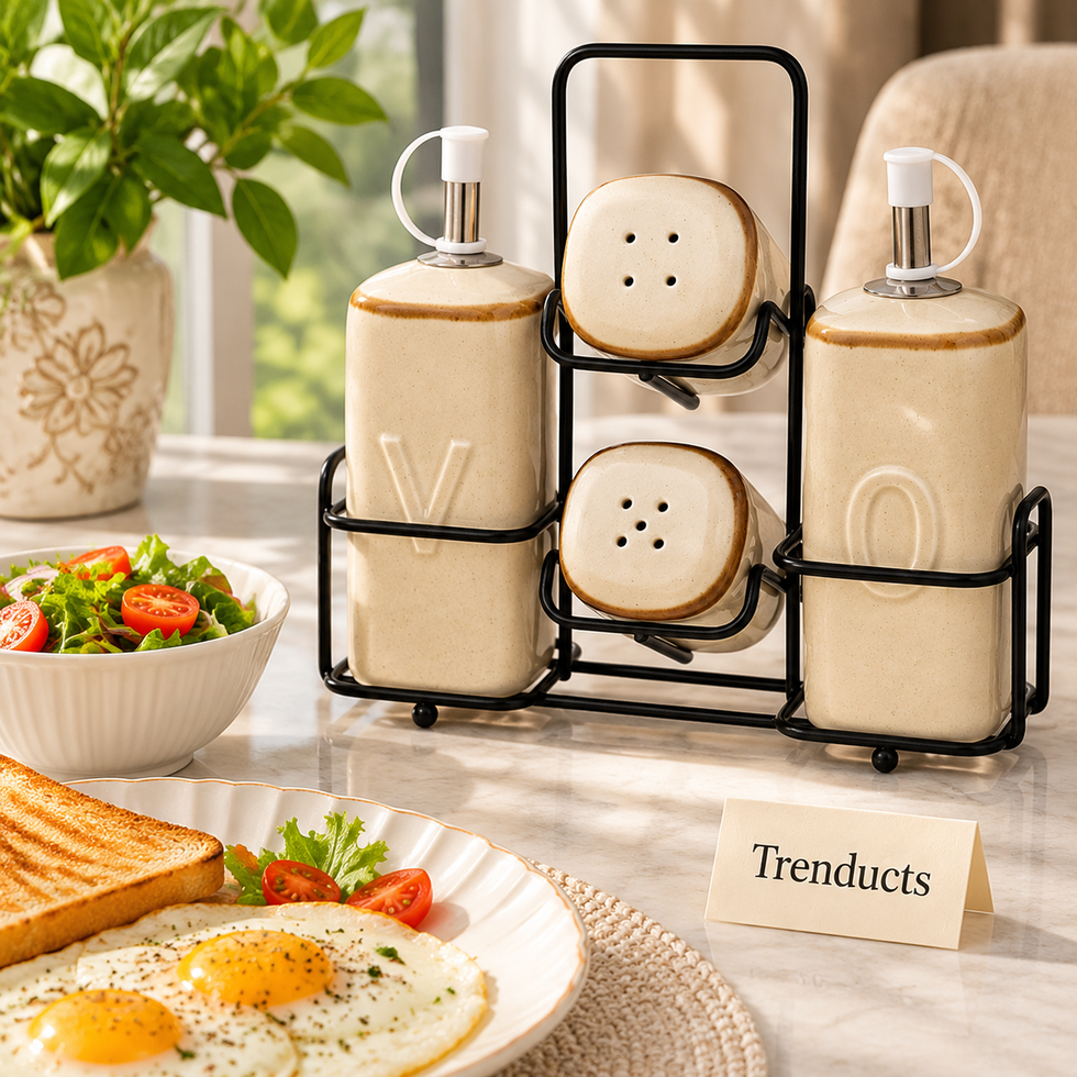 Danny Home Ceramic Castor Set 5 Pcs - Cream