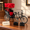 Baggi Cycle Miniature - Black Tandem with Red Canopy