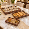 Wooden Tray - Woven Bamboo, Dark Frame, 3 Piece