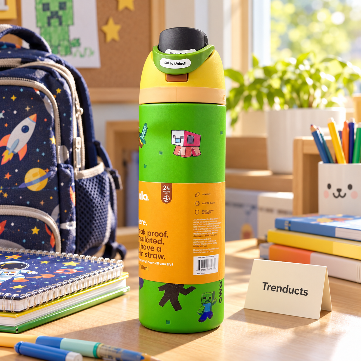 Owala FreeSip 24oz Water Bottle - Minecraft Edition
