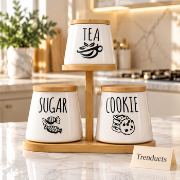 Canister Set with Stand on a kitchen counter | Trenducts