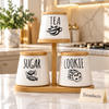 Ceramic Canister Set with Stand - Sugar, Cookie and Tea Jars