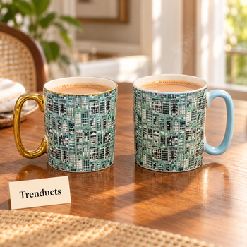 Mosaic Mug Gift Set with chai on a breakfast table | Trenducts