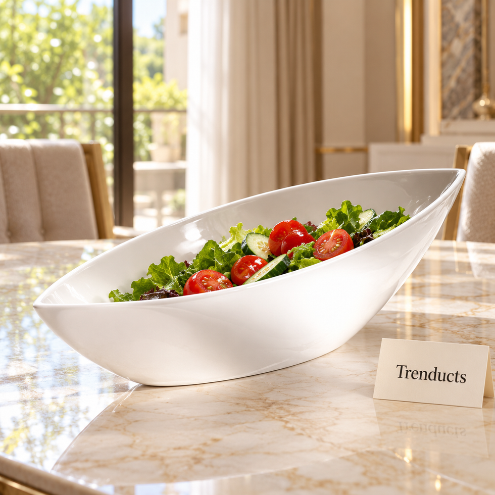 Symphony Oval Bowl 44 x 16 cm - White Boat Shape