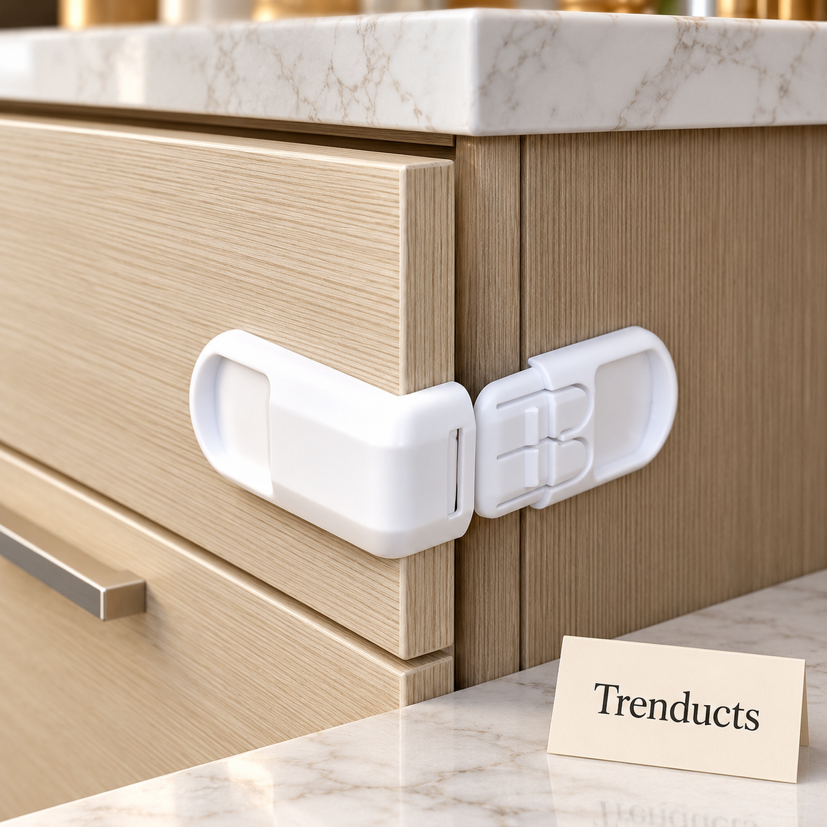 Child Safety Drawer Lock - Baby Proof L-Shape Cabinet Latch