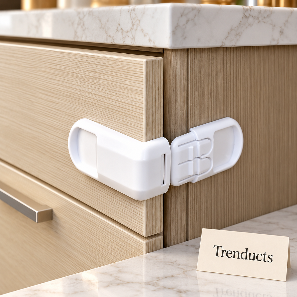 Child Safety Drawer Lock - Baby Proof L-Shape Cabinet Latch