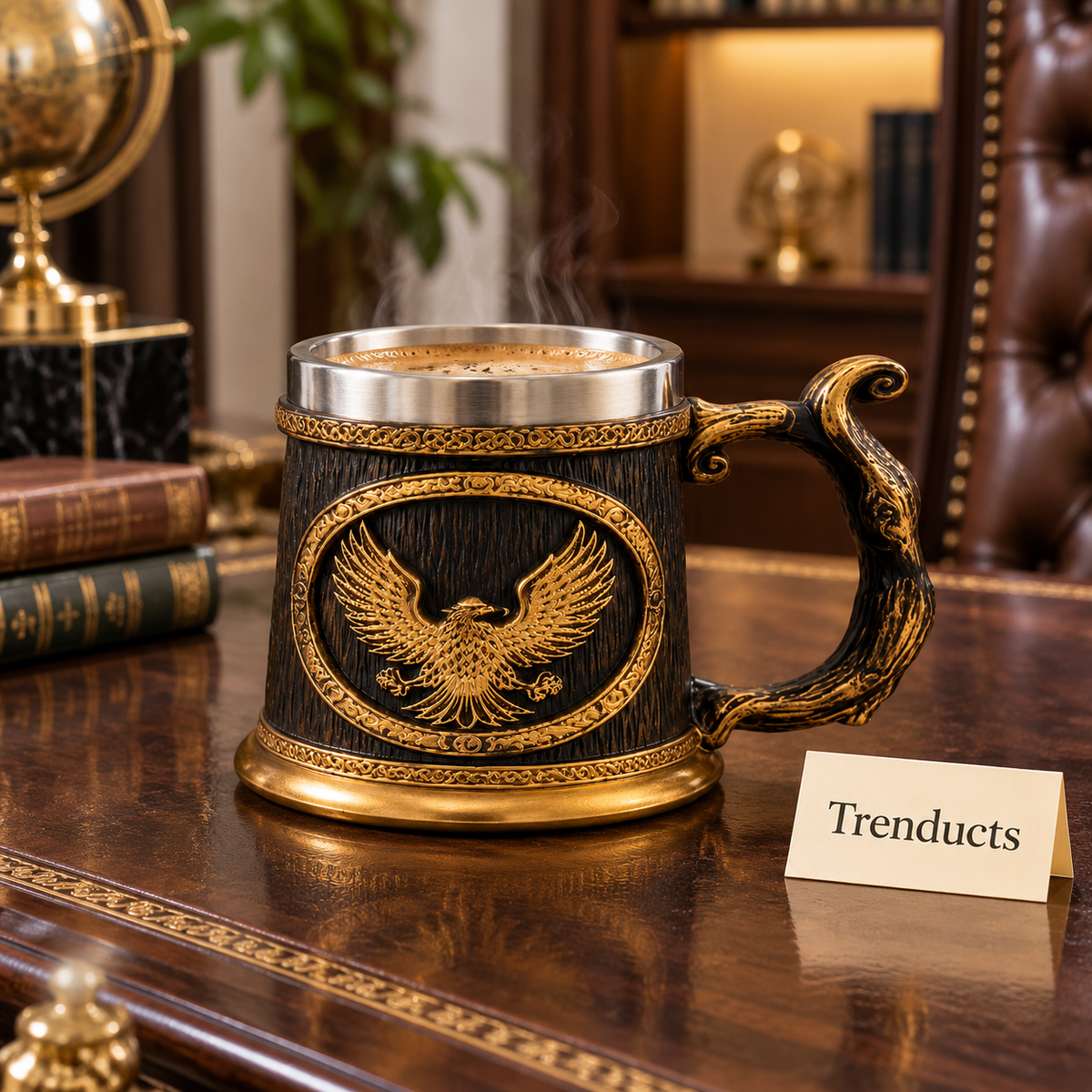 Eagle Mug - 3D Black and Gold Handled Mug
