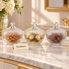 Danny Home Candy Jar Set - 3 Pcs Textured Glass