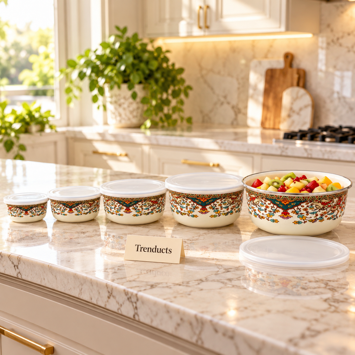 Enamel Fresh Box Set of 5 - Paisley Floral Print